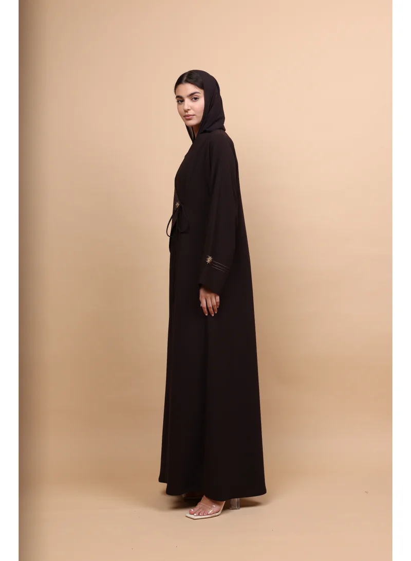 IKKXA  Opulent Earth Drawstring Abaya for Women | Best Price UAE